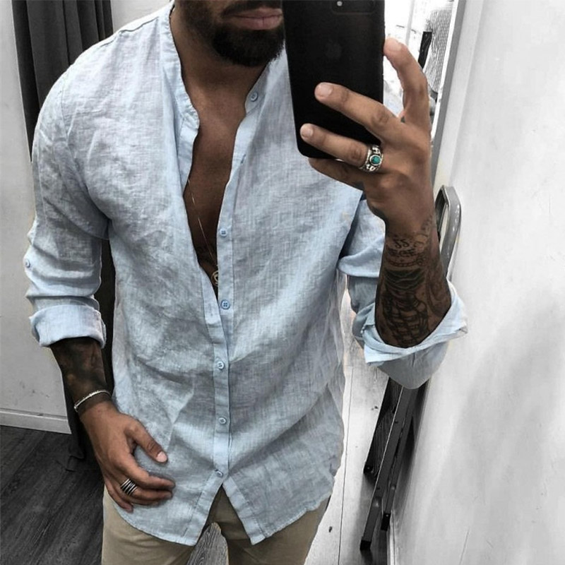 

Lovely Trendy Buttons Design Baby Blue Shirt
