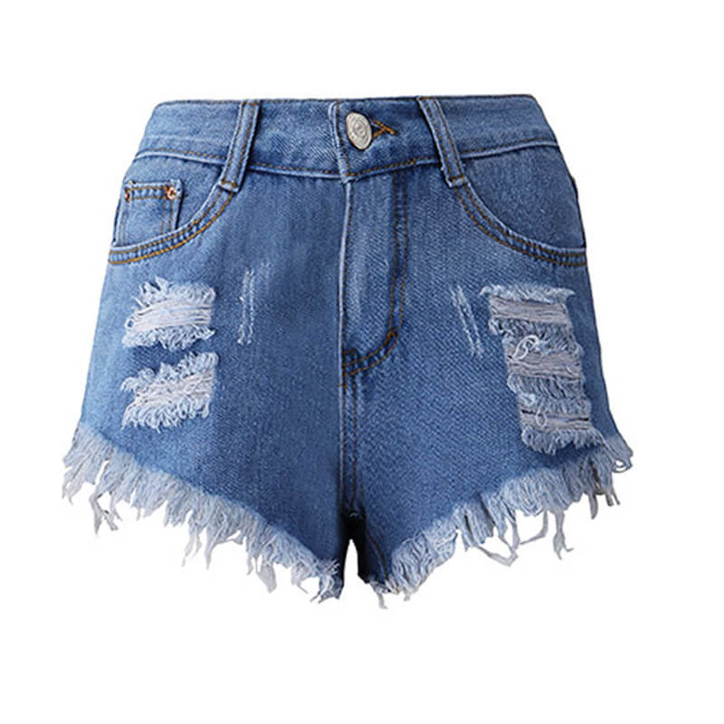 

Lovely Casual Tassel Design Deep Blue Plus Size Shorts