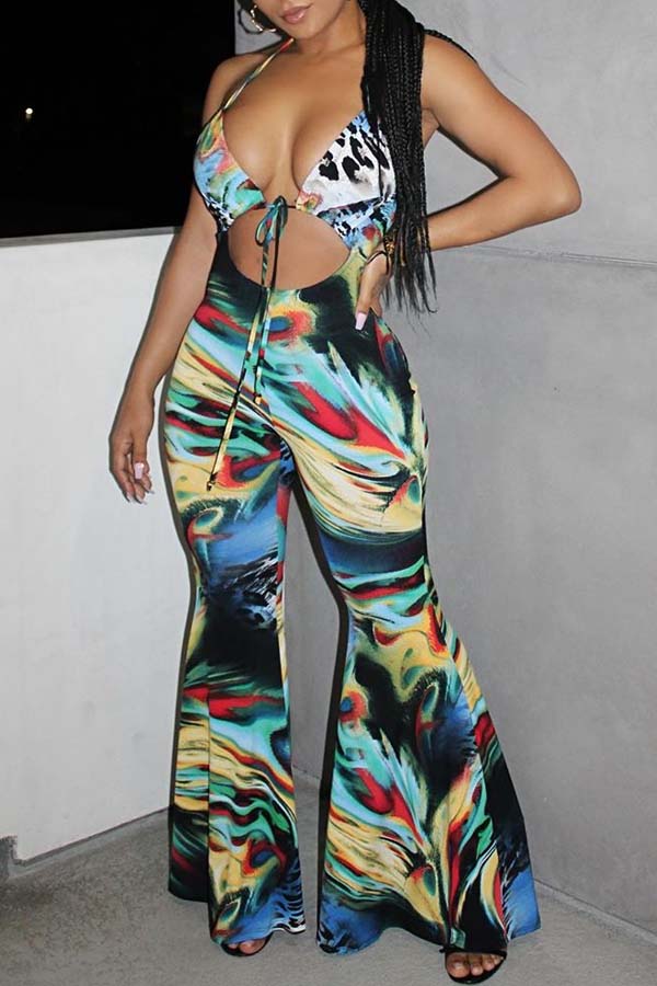 

Lovely Leisure Print Multicolor One-piece Jumpsuit, Multi