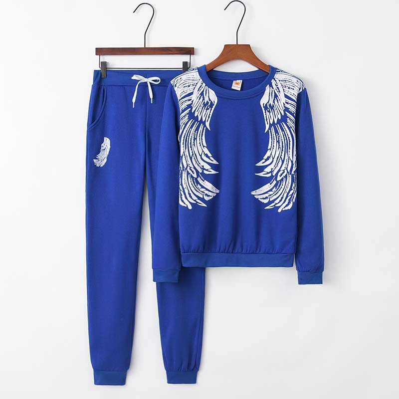 

Lovely Sportswear Print Blue Loungewear