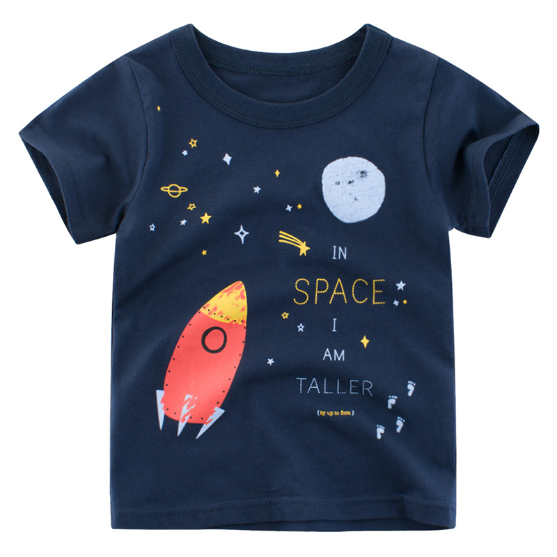 

Lovely Casual O Neck Print Blue Boy T-shirt