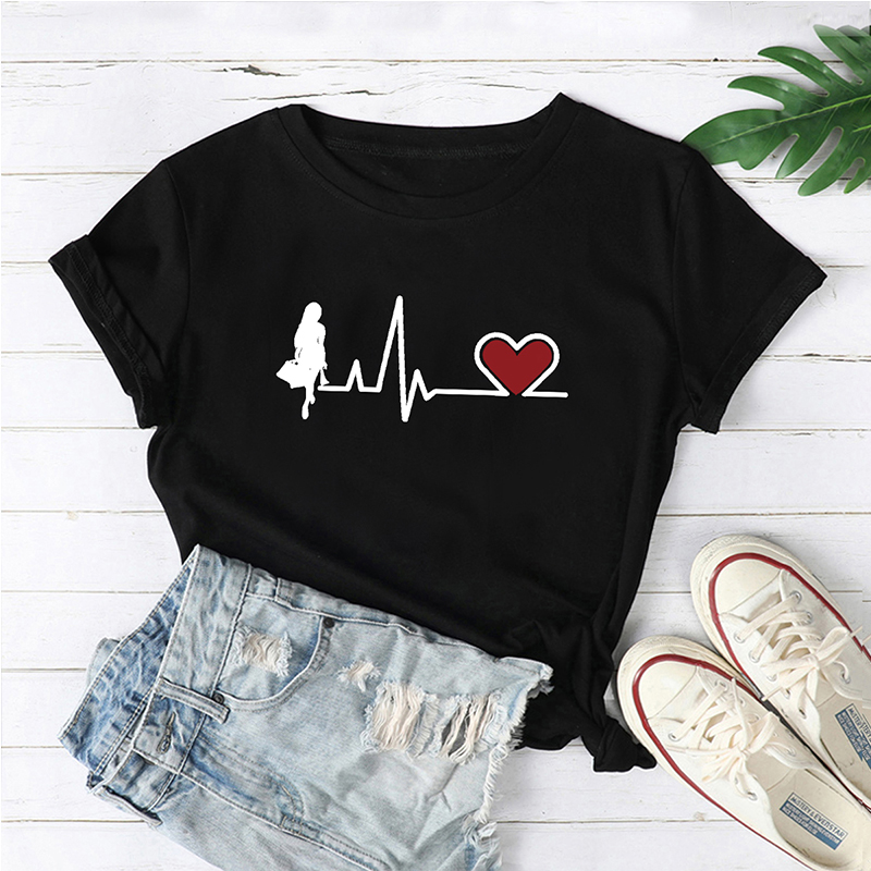 

Lovely Casual O Neck Print Black T-shirt