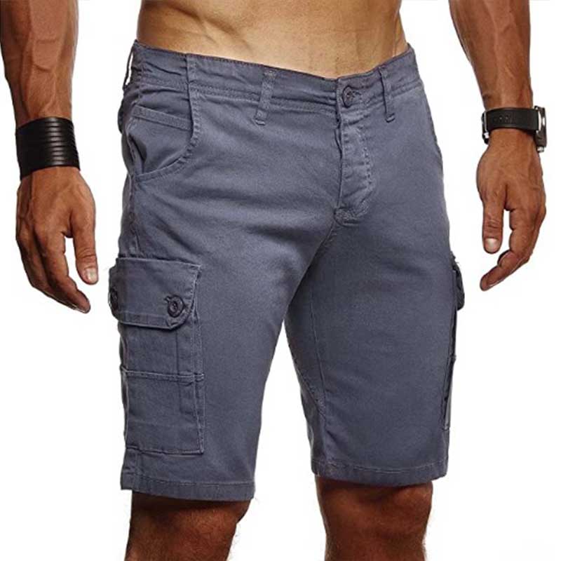 

Lovely Casual Pocket Patched Grey Shorts