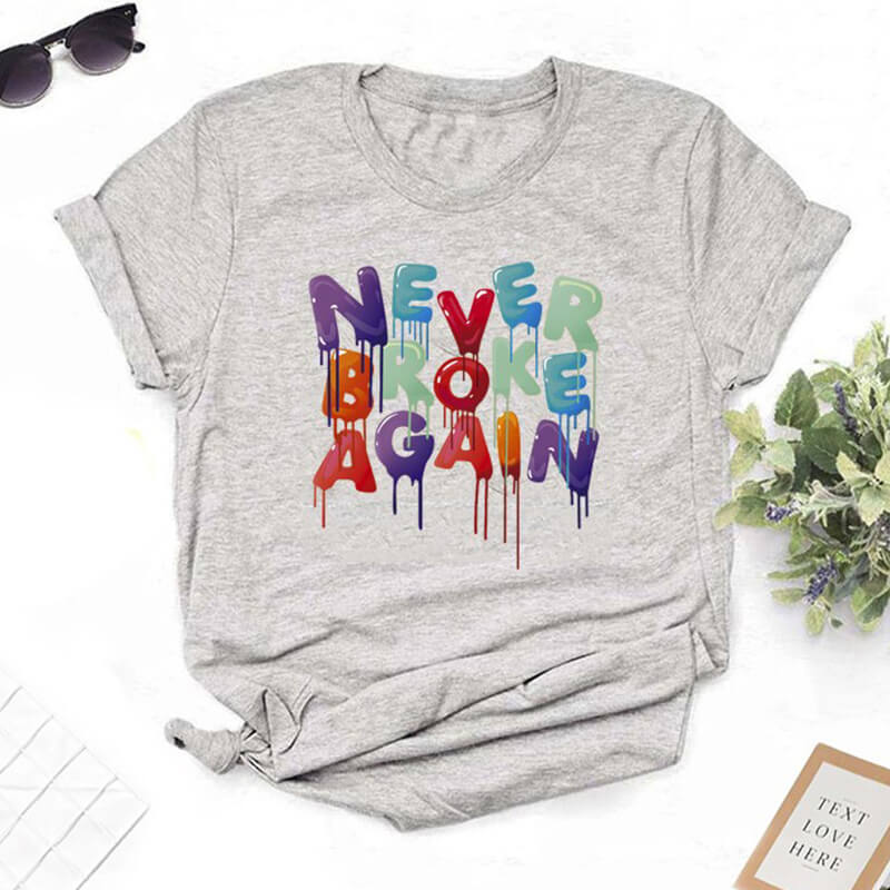 

Lovely Leisure O Neck Letter Print Grey T-shirt