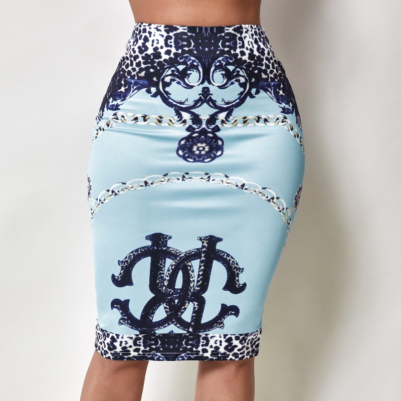 

Lovely Trendy Print Blue Skirt