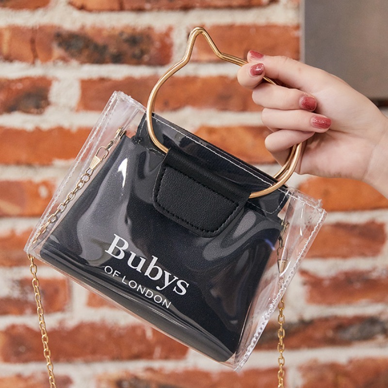 

Lovely Stylish See-through Black Crossbody Bag