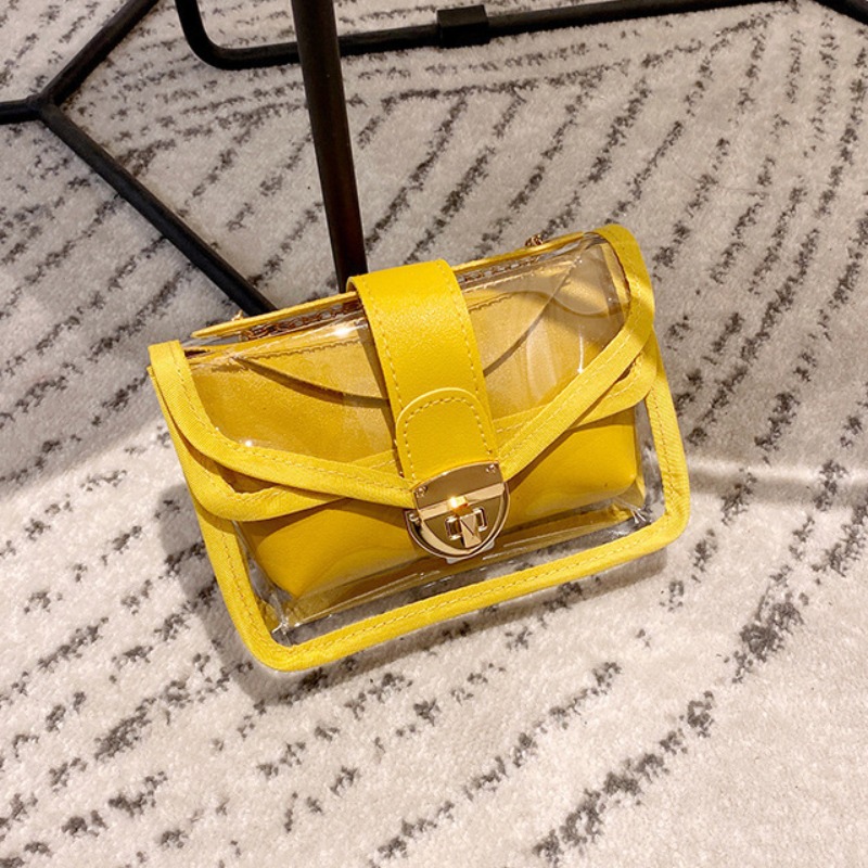 

Lovely Stylish See-through Yellow Crossbody Bag