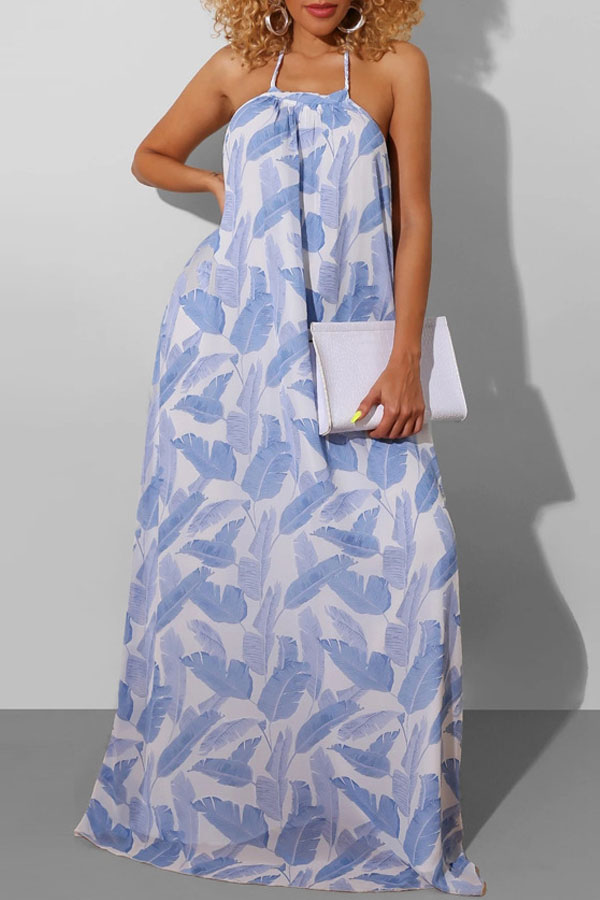 

Lovely Bohemian Print White Maxi Dress