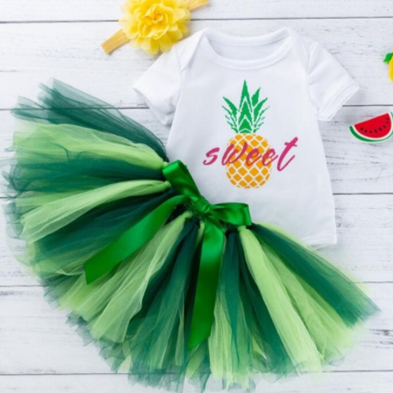 

Lovely Sweet Print Green Girl Two-piece Skirt Set