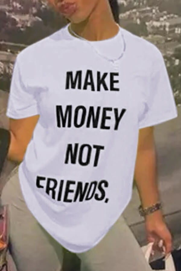 

Lovely Leisure Letter White T-shirt