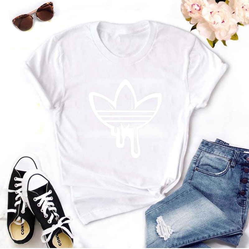 

Lovely Casual O Neck Print White T-shirt