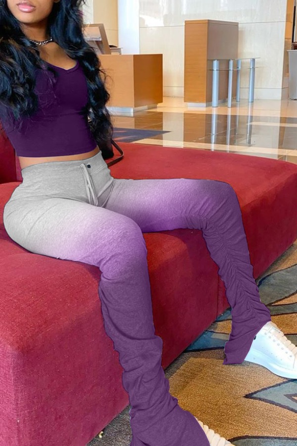 

Lovely Casual Gradual Change Modena Two-piece Pants Set