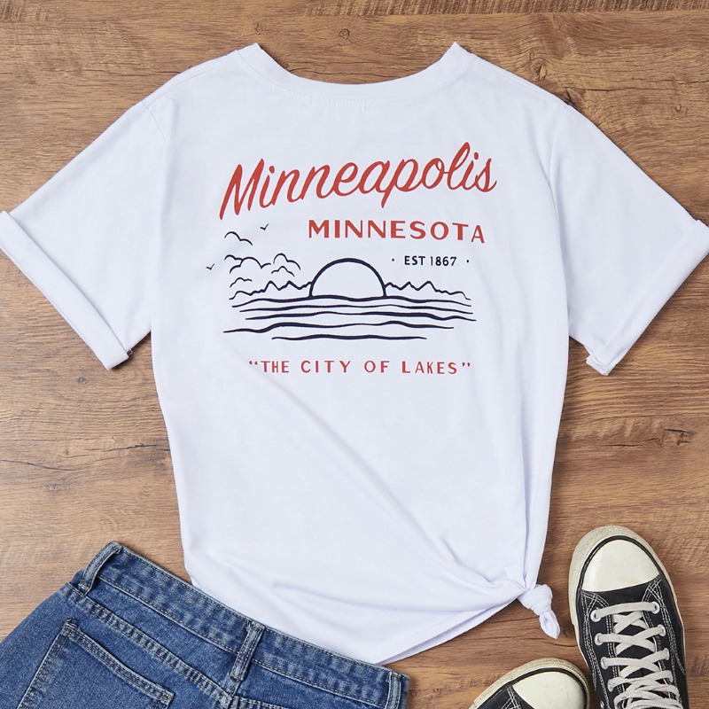 

Lovely Casual O Neck Letter Print White T-shirt