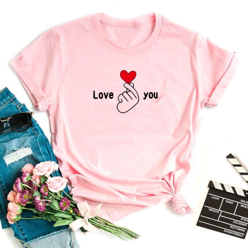 

Lovely Leisure O Neck Print Pink T-shirt