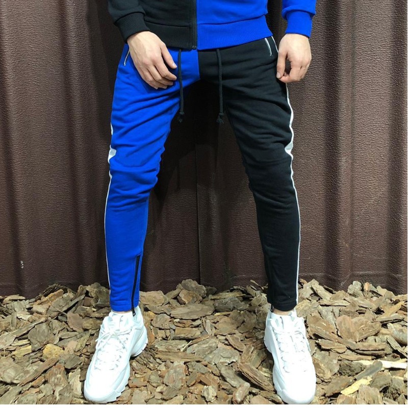 

Lovely Sportswear Patchwork Blue Pants