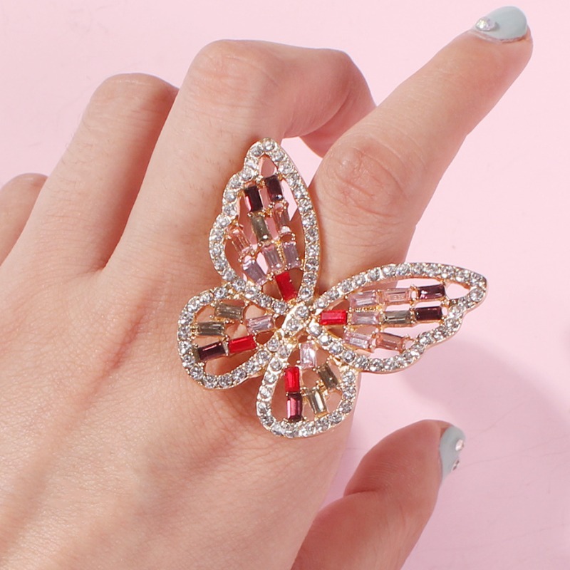 

Lovely Sweet Butterfly Multicolor Ring, Multi