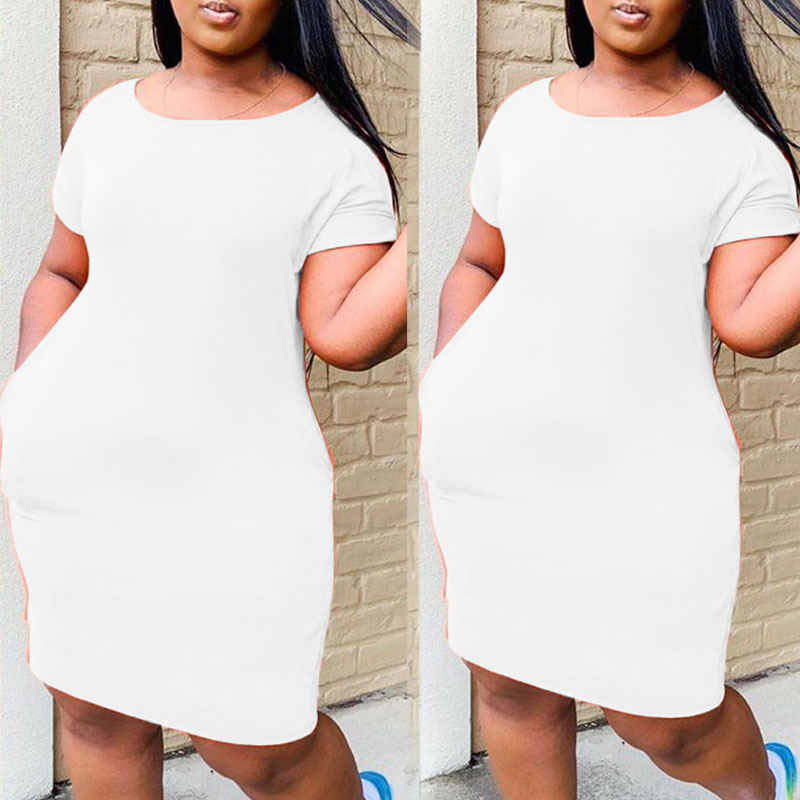 

Lovely Casual Basic White Knee Length Dress