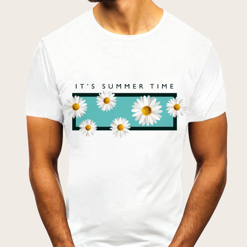 

Lovely Leisure O Neck Print White T-shirt