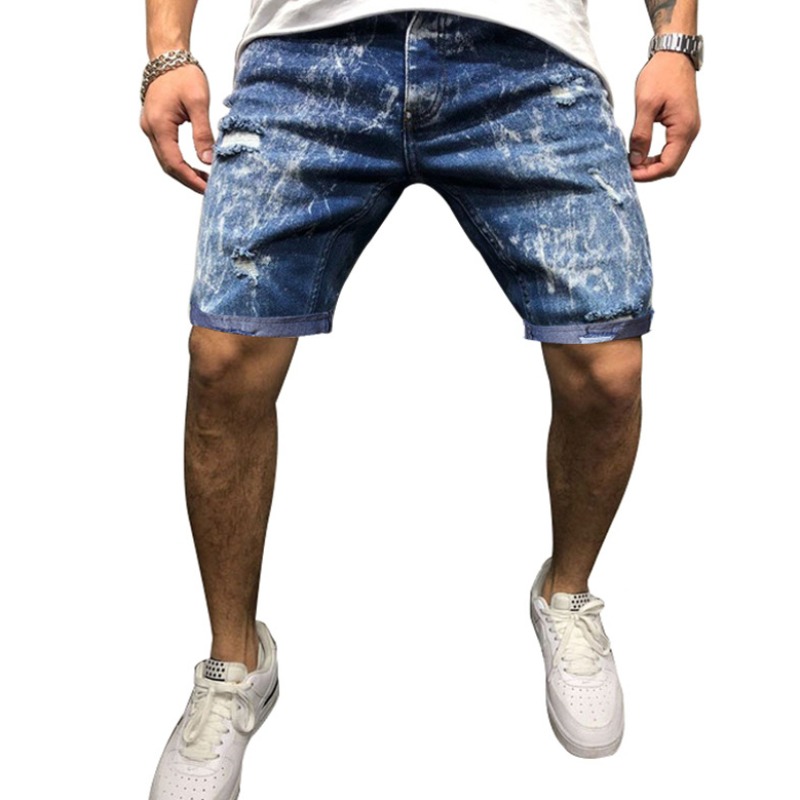 

Lovely Casual Broken Holes Deep Blue Shorts