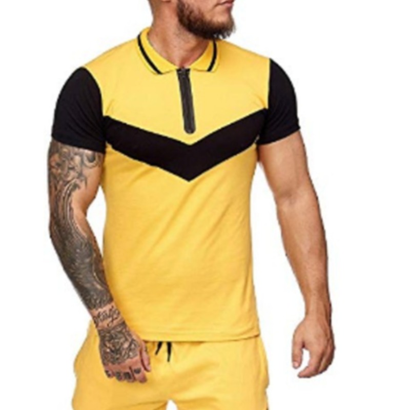 

Lovely Sportswear Patchwork Yellow Shirt
