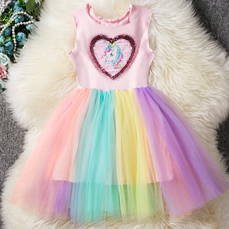 Lovely Casual Heart Pink Girl Ankle Length Dress