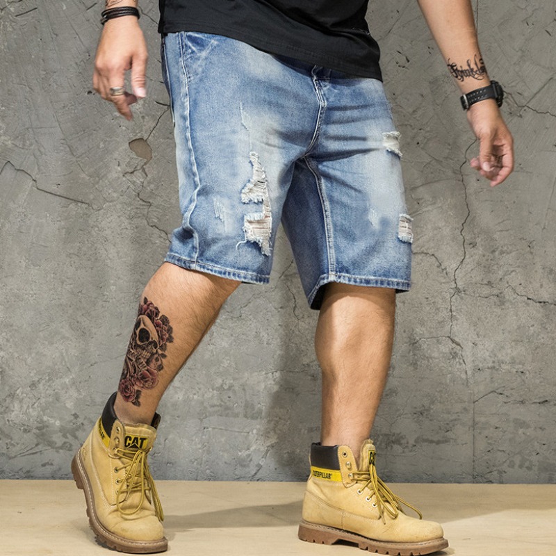 

Lovely Stylish Broken Holes Blue Shorts
