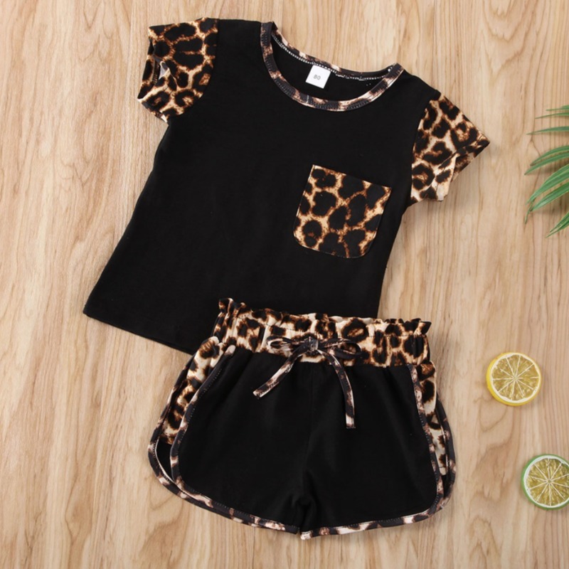 

Lovely Stylish Patchwork Black Girl Two-piece Shorts Set