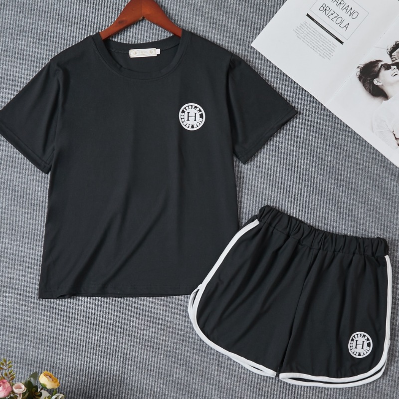 

Lovely Leisure Patchwork Black Sleepwear