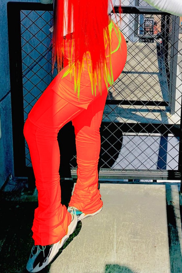 

Lovely Casual Pocket Patched Red Pants