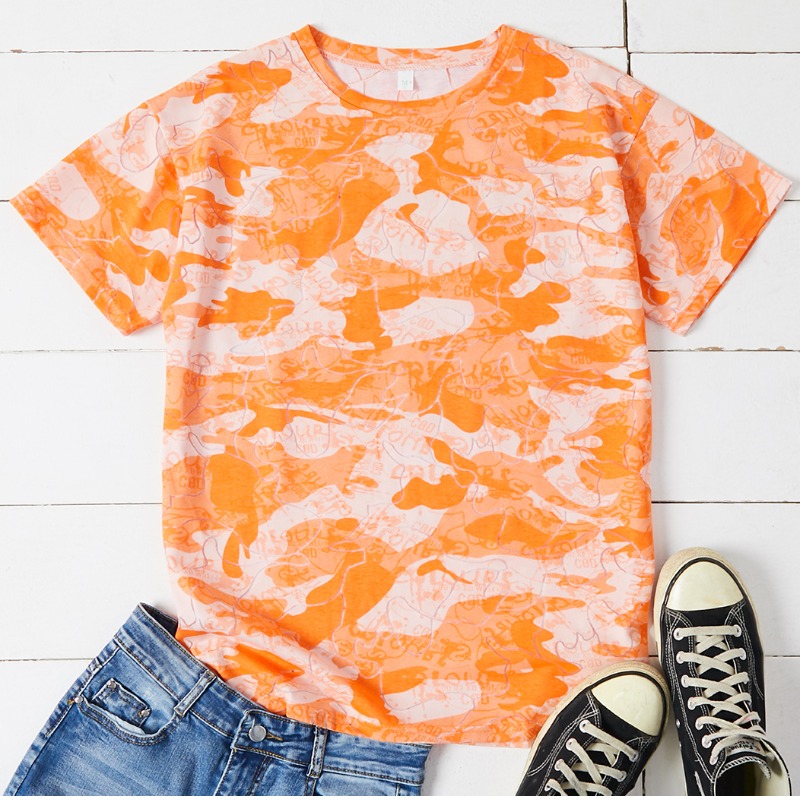 

Lovely Trendy O Neck Print Croci T-shirt