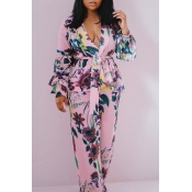 Lovely Bohemian Print Multicolor Two-piece Pants S