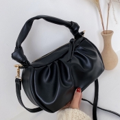 Lovely Trendy Zipper Design Black Crossbody Bag