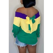 Lovely Trendy Patchwork Multicolor Blouse