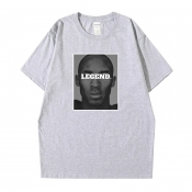 Men Lovely Leisure O Neck Print Grey T-shirt