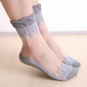 Lovely Sweet Patchwork Grey Socks