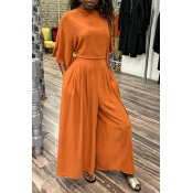 Lovely Trendy Lace-up Croci Two-piece Pants Set