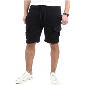 Lovely Sportswear Pocket Patched Black Shorts