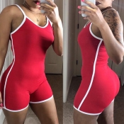 Lovely Leisure Patchwork Red One-piece Romper
