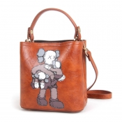 Lovely Stylish Cartoon Brown Multicolor Backpack