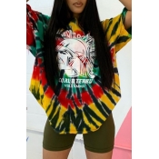 Lovely Casual Print Green Two-piece Shorts Set