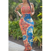 Lovely Leisure Print Multicolor Maxi Dress
