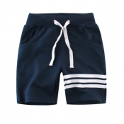 Lovely Casual Lace-up Blue Boy Shorts