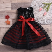 Lovely Sweet Sequined Patchwork Red Girl Mid Calf 