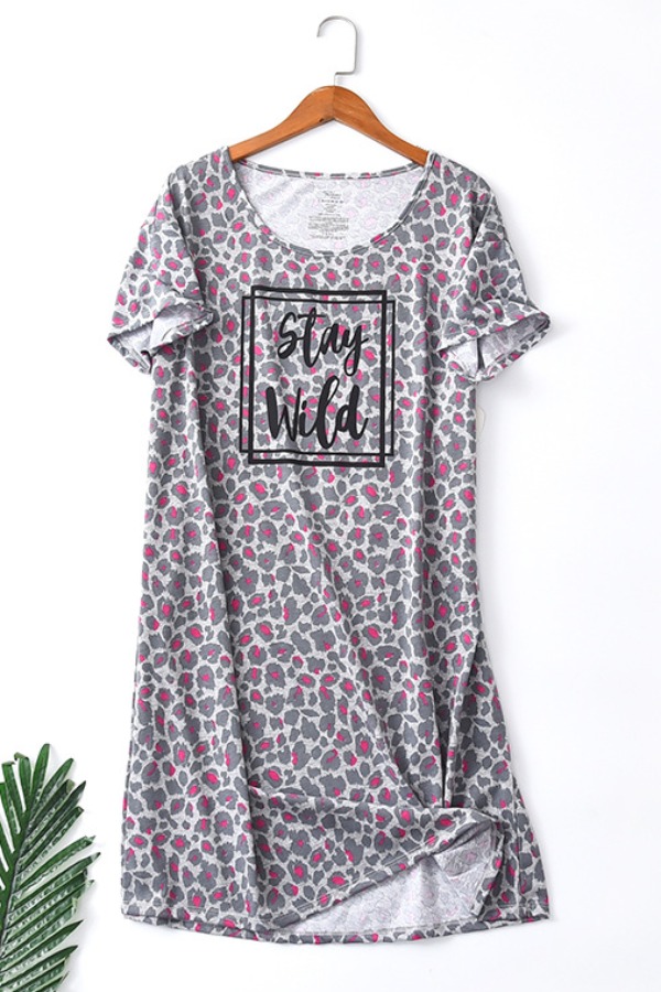 

Lovely Leisure O Neck Leopard Print Sleepwear