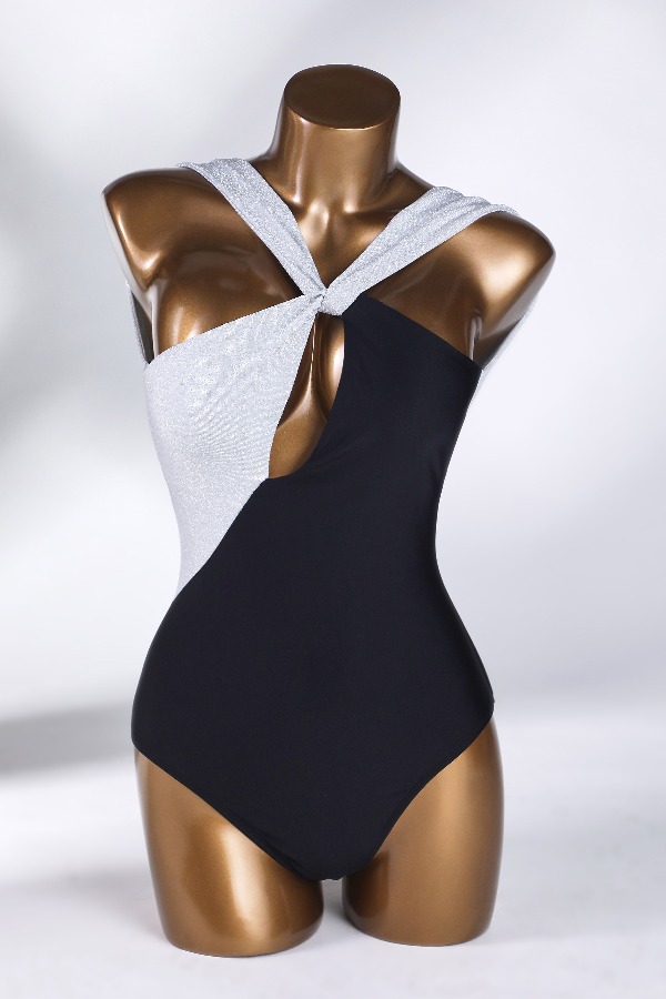 

Lovely Patchwork White One-piece Swimsuit