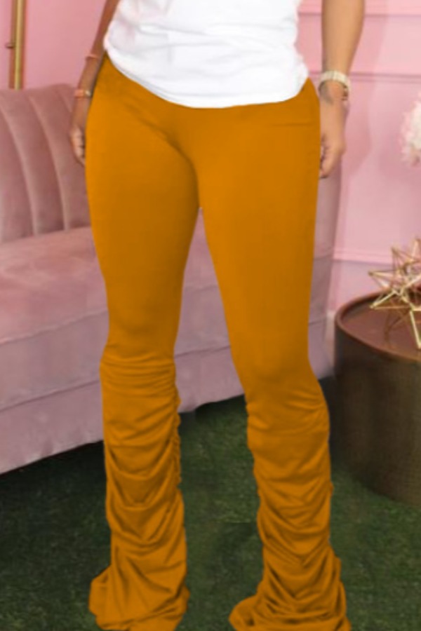 

Lovely Trendy Fold Design Gold Pants