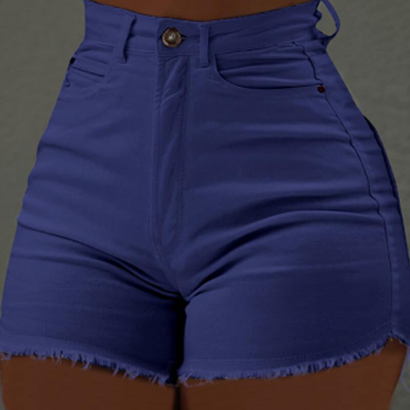 

Lovely Trendy Skinny Blue Denim Shorts, Royalblue