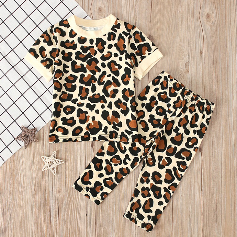 

Lovely Stylish Leopard Print Girl Two-piece Pants Set