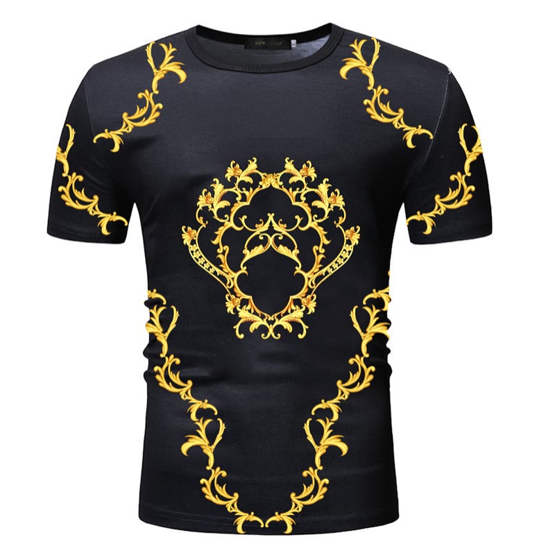 

Lovely Casual Print Gold T-shirt