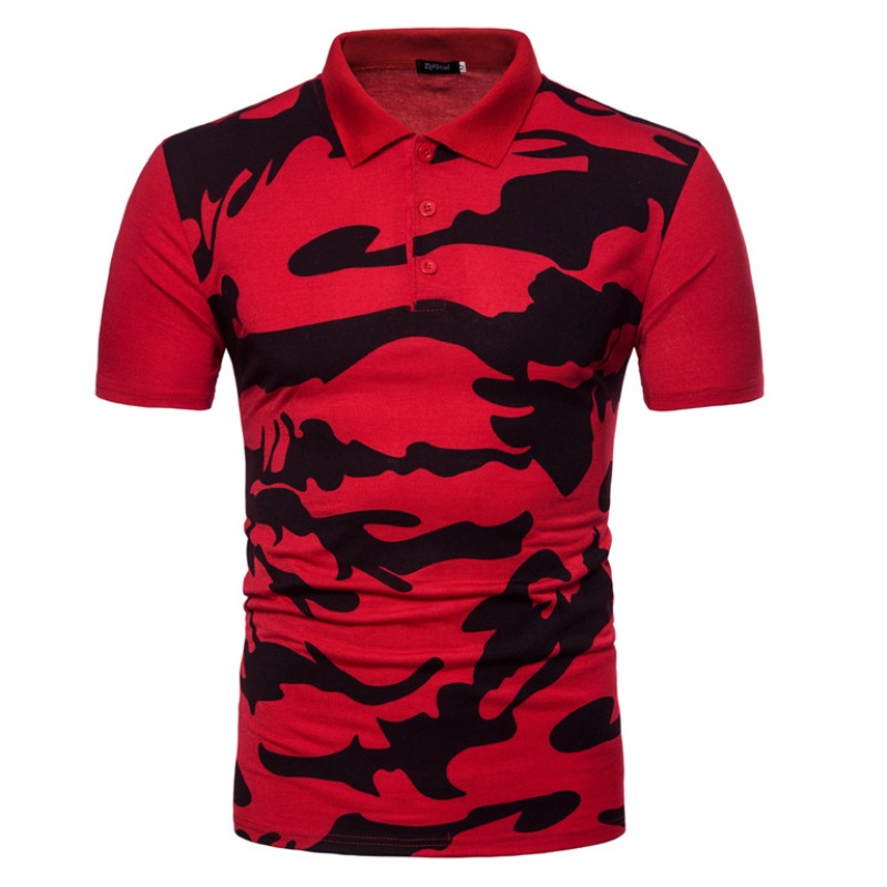 

Lovely Stylish Turndown Collar Print Red Shirt